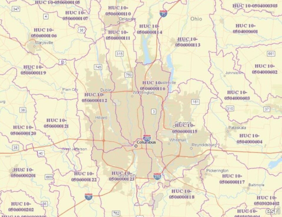 Map of Central Ohio
