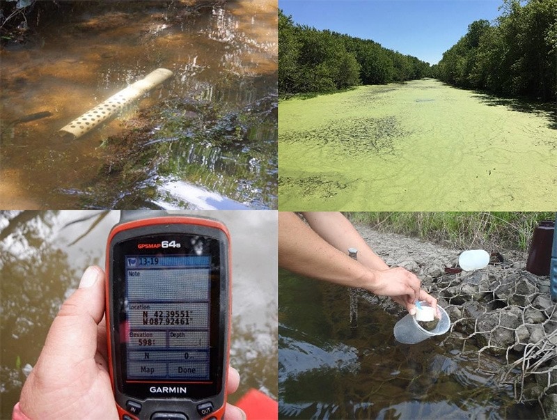 collage of water testing