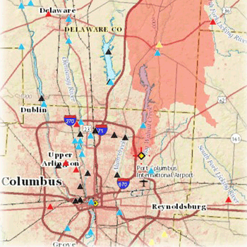 map of central ohio